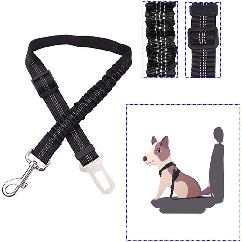 Pet Supplies Car Safety Belt Dog Leash Telescopic Buffer Elastic Reflective Safety Rope Traction Rope Dog Leash