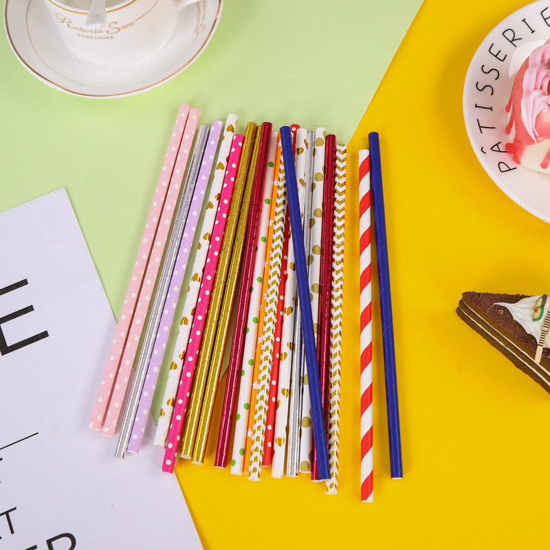 Manufacturer Produces Spot Wholesale Stripesd Creative Bar Restaurant Party Colorfulful Disposable Biodegradable Paper Straws