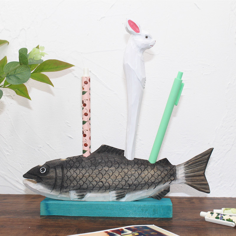 Qingmufan exclusive wood carving pen wooden ornaments and other wooden products cultural creative gift stationery