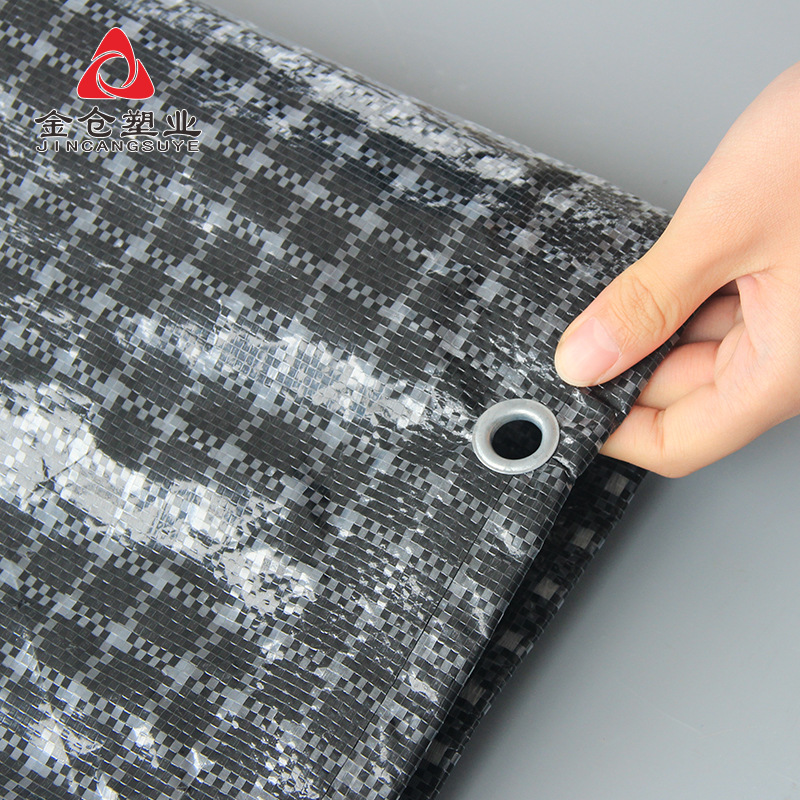 New material 160g black and white grid source factory thickened agricultural PE plastic anti-seepage water rain-proof sunscreen cloth tarpaulin