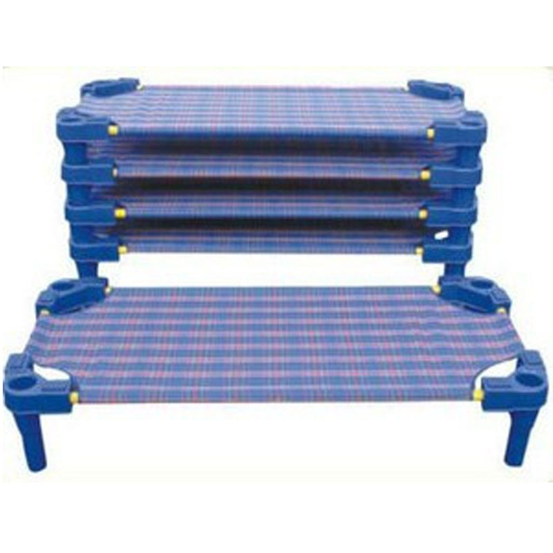 Wholesale kindergarten plastic canvas bed children's bed kindergarten lunch break bed early education class small bed baby bed folding bed