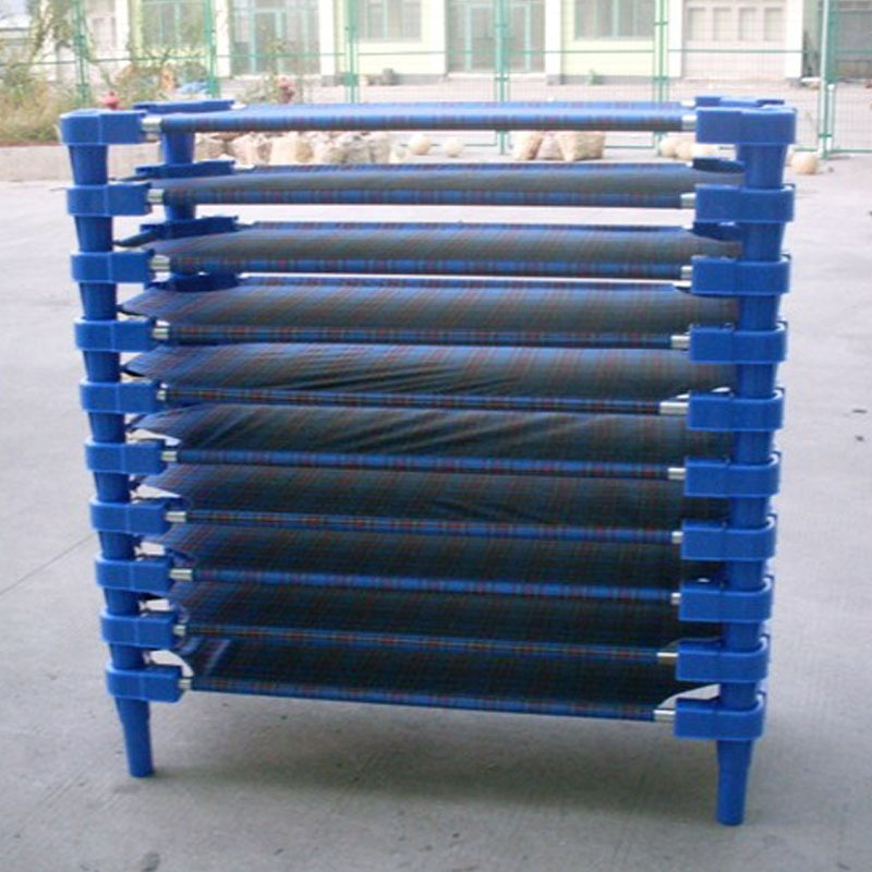 Wholesale kindergarten plastic canvas bed children's bed kindergarten lunch break bed early education class small bed baby bed folding bed