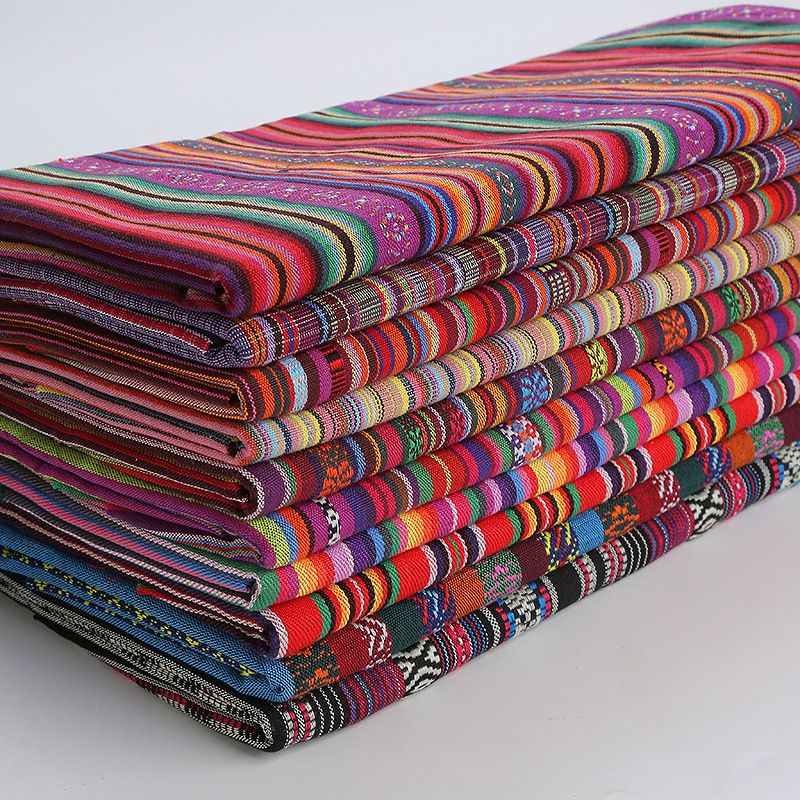 Ethnic Style Yunnan Hotel Bar Tablecloth Sofa Cloth Curtain Cloth Decorative Fabric Bag Pillow Yarn-dyed Fabric