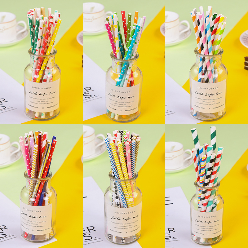 Manufacturer Produces Spot Wholesale Stripesd Creative Bar Restaurant Party Colorfulful Disposable Biodegradable Paper Straws