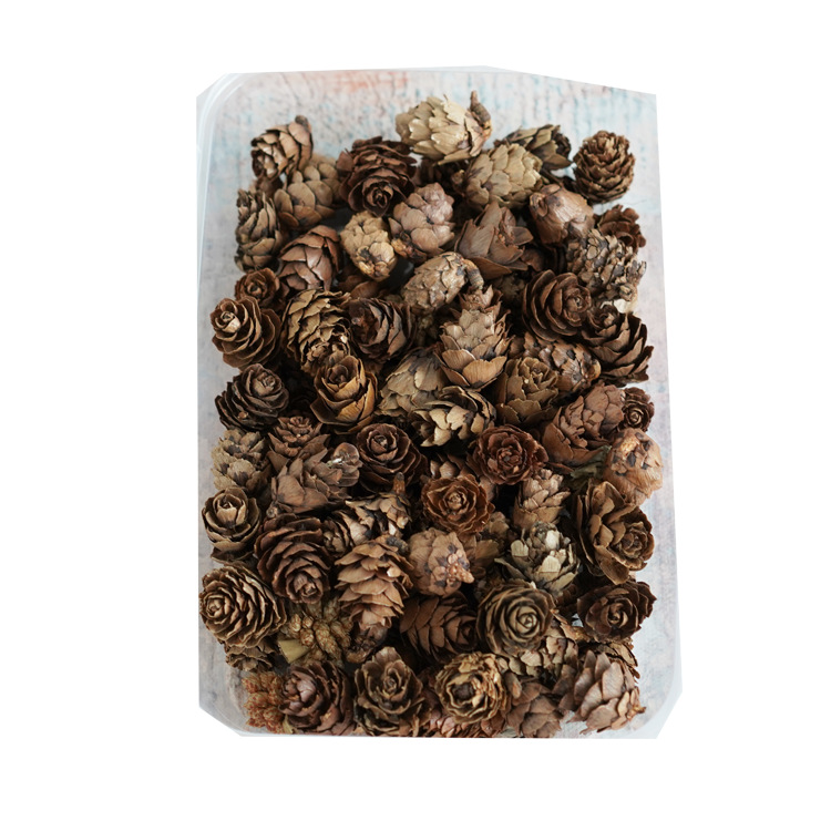 [Mini Pine Cone] DIY Handmade Garland Dried Flower with Material Package Christmas with Candlestick Lighting Decoration