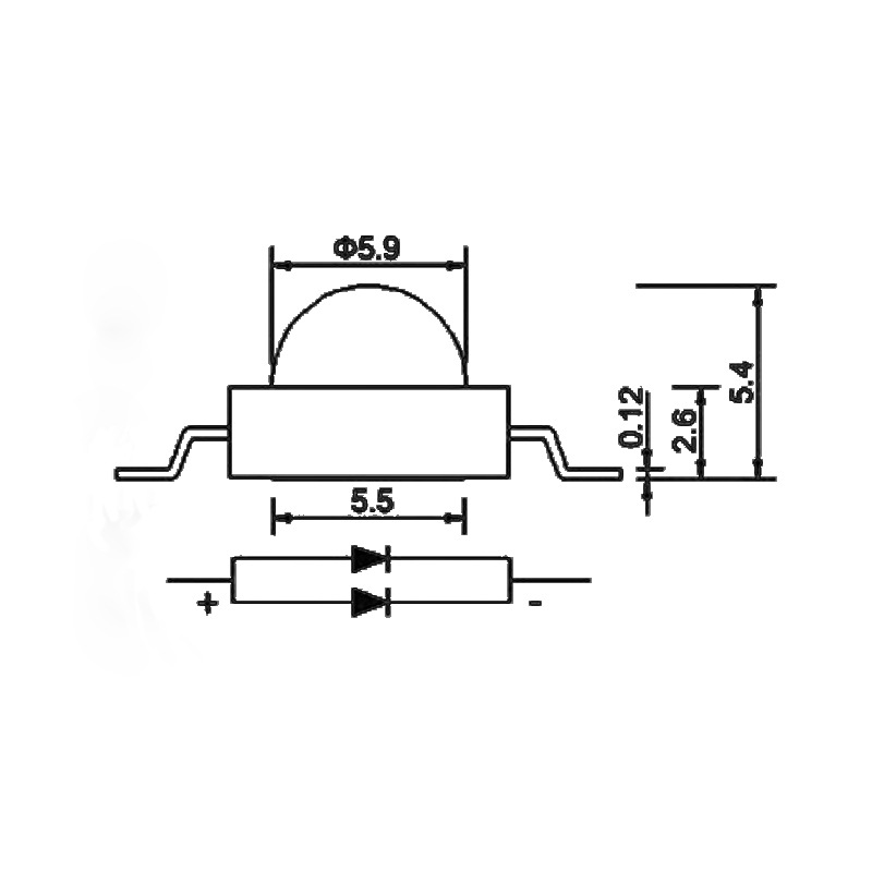 Spot 0.5W High Power Led Lamp Beads 70-80Lm Imitation Lumen Lamp Beads 150Ma White Light High Power Lamp