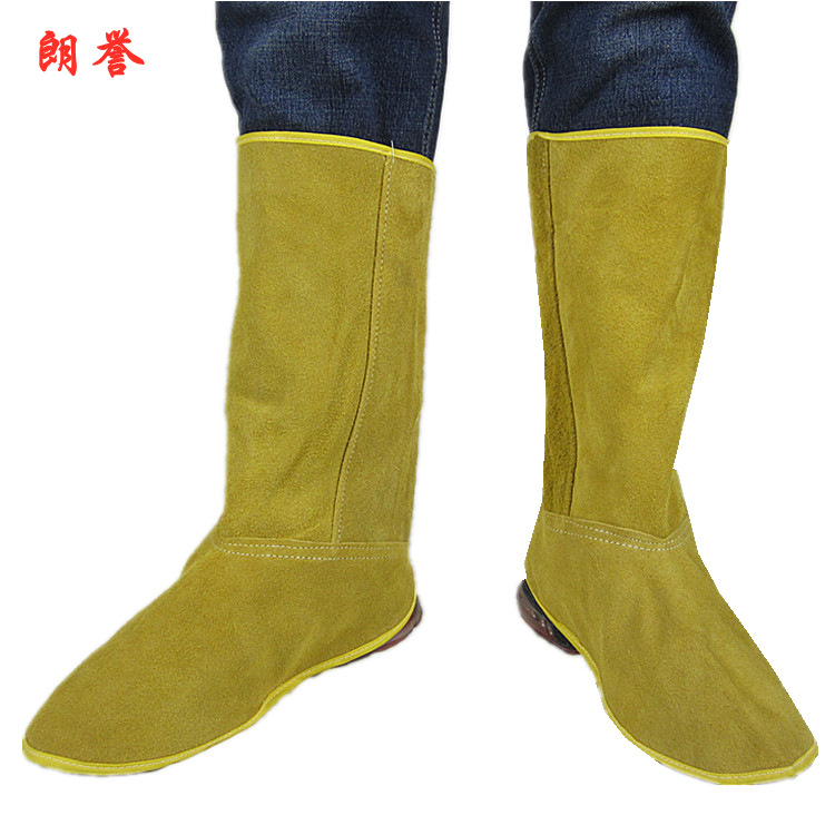 Защита ног из коровьей кожи для сварщиков, защитные чехлы для ног, износостойкие, высокотемпературные, оптовая продажа