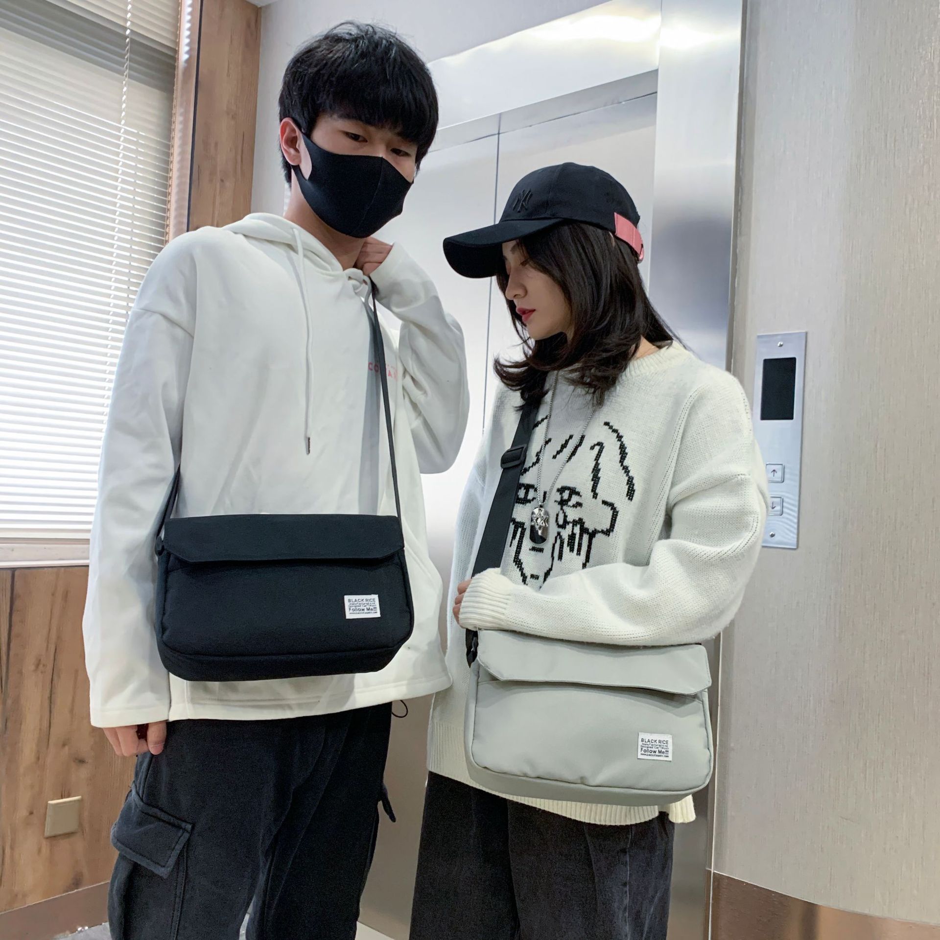 Shoulder Bag Men's Literary Casual New Japanese Style Ins Crossbody Bag Fashion Korean Style Simple Large Capacity Canvas Bag