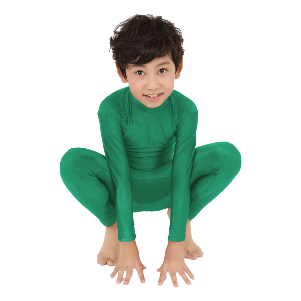 Children's Triple Bodysuit Lycra Superzentai Pure Color Stage Performance Clothing Cosplay Performance Clothing