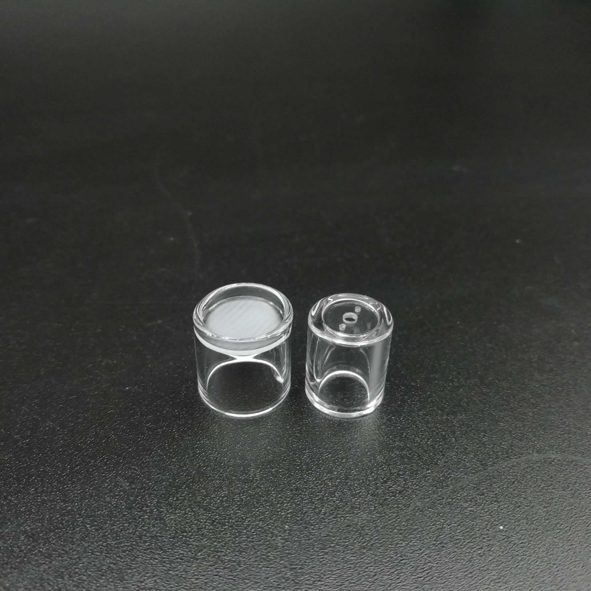 Dry burning type quartz glass cup frosted or transparent quartz glass cup small perforated quartz glass cup