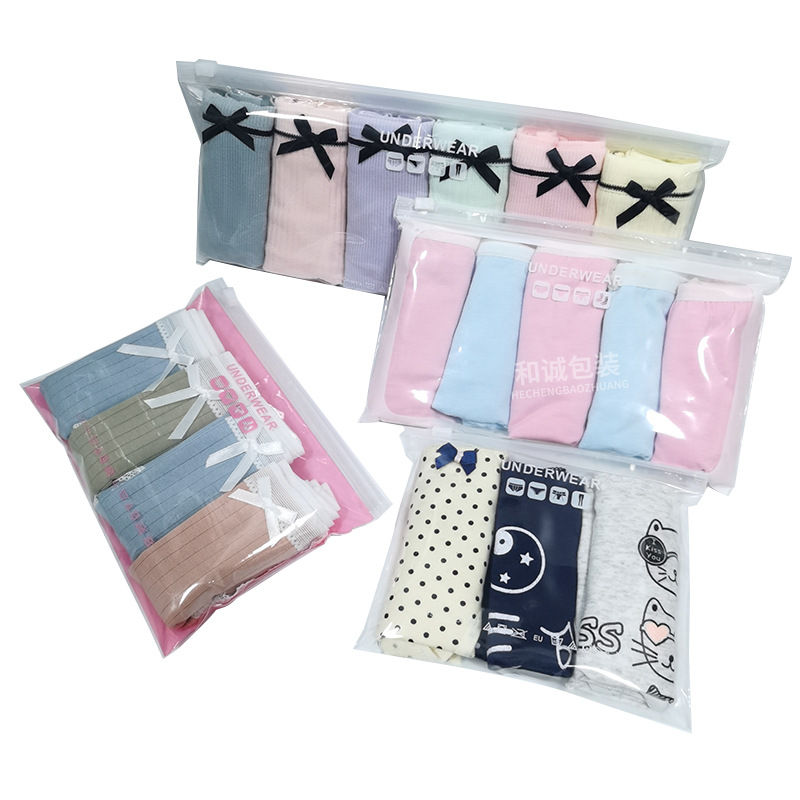 Underwear Packaging Bag, Swimming Trunks, Pe Zipper Bag, Men's Single Strip, White Women's Mid-Low Waist, 5 Pairs of Plastic Underwear Ziplock Bag