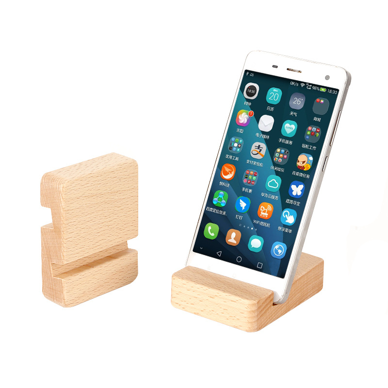 Manufacturer Wholesale Solid Wood Mobile Phone Holder Wooden Mobile Phone Holder Beech Wood Mobile Phone Base Can Be Printed with Laser Logo