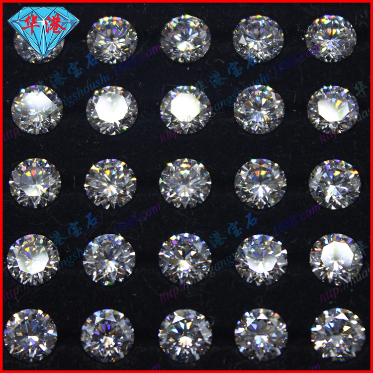 Huagang gem 5A круглый белый циркон голый камень кольцо поверхность синтетический кубический цирконий CZ сверло микровоск набор системы