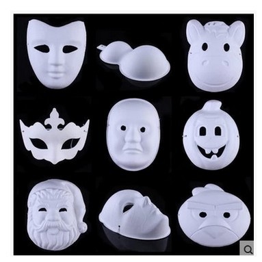 Ручная маска для Рождества, оптовая продажа, белая заготовка, материалы для детского сада