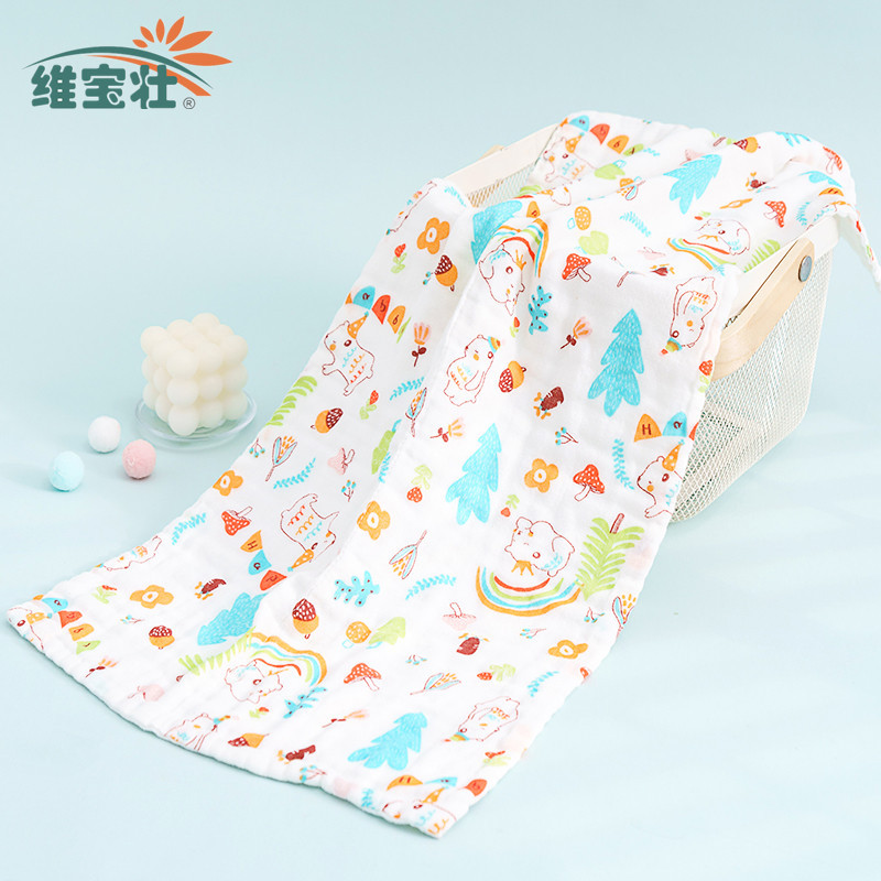 Six-Layer Gauze Large Towel 35*75 Six-Layer High-Density Seersucker Kidsren's Large Towel Infant Bath Towel