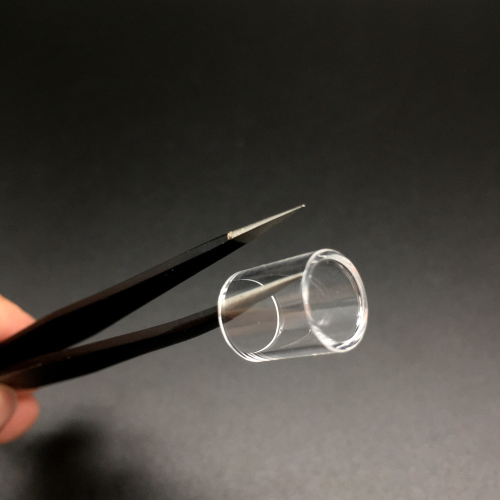 Dry burning type quartz glass cup frosted or transparent quartz glass cup small perforated quartz glass cup