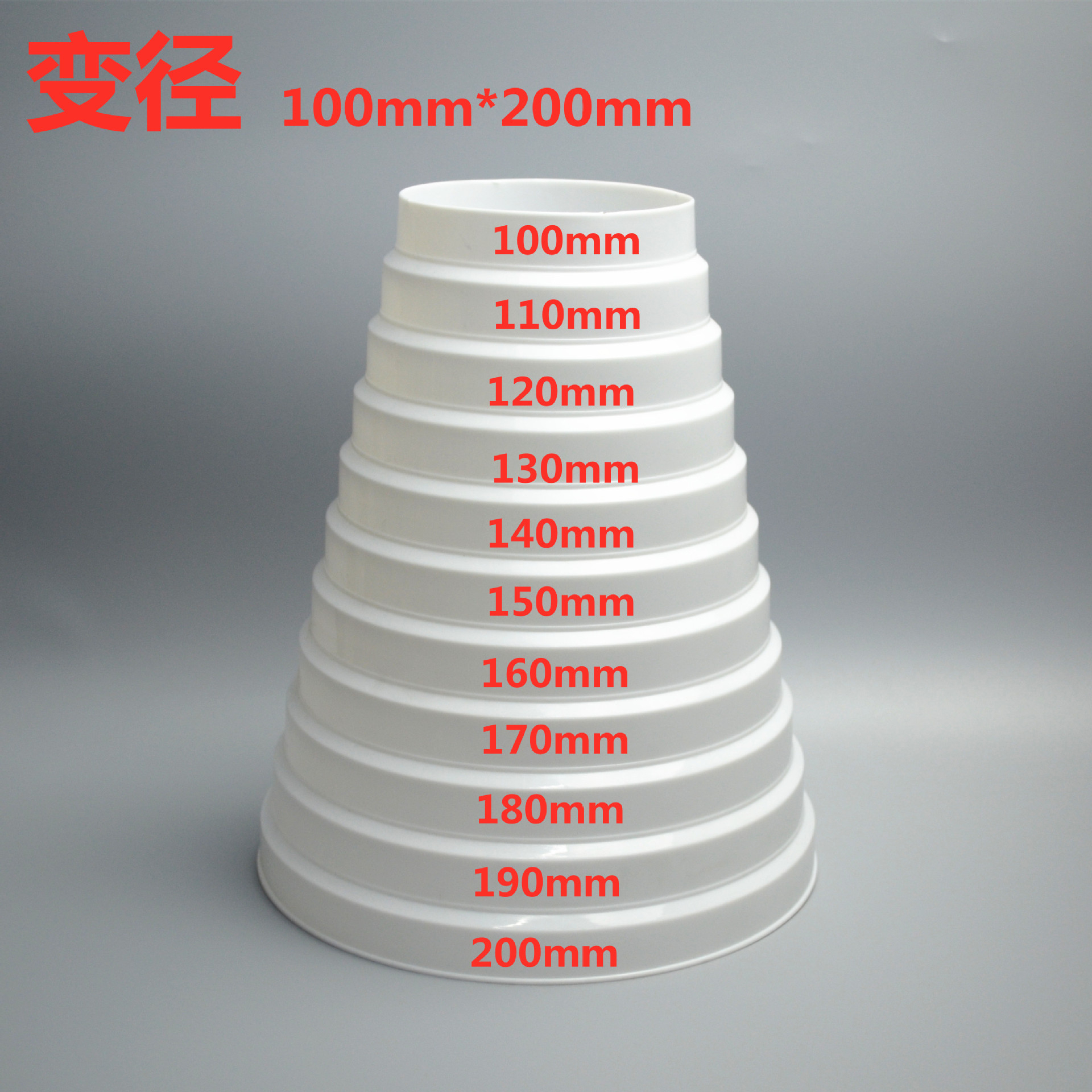 Factory direct supply kitchen range hood exhaust pipe reducer adapter reducer ring universal plastic joint pipe
