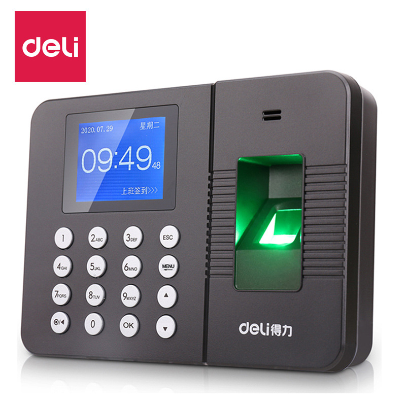 Deli 3960S Attendance Machine Work Card Machine Fingerprint Identification Sign-in Machine Installation-Free Software Fingerprint Machine Wholesale