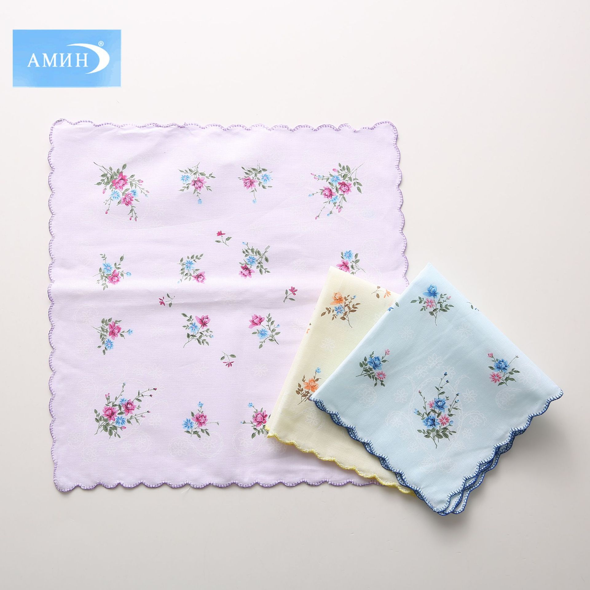 30cm Cotton Women's Printed Teeth Handkerchief Retro Nostalgic Style Small Handkerchief Wipe Handkerchief Pocket Dairy