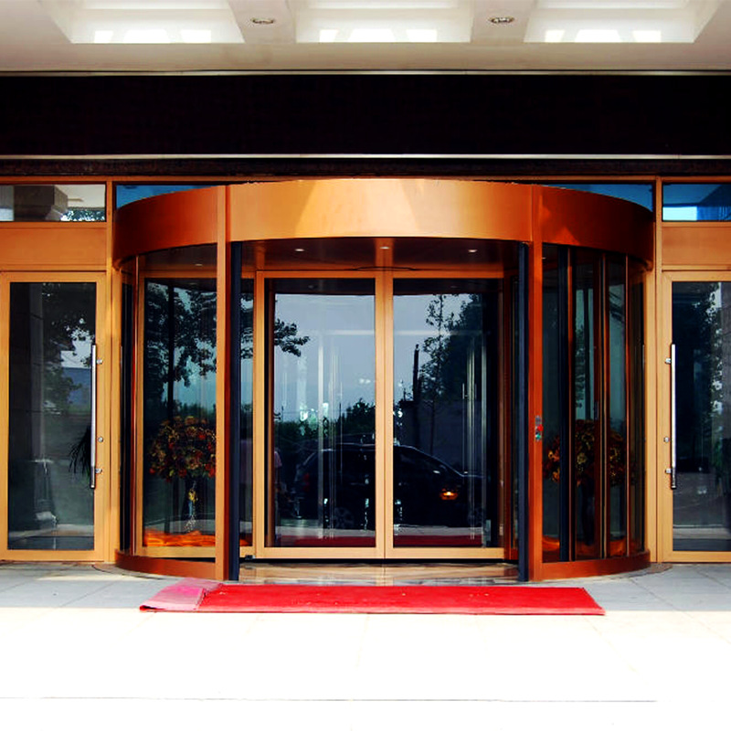 Factory ring column rotating induction door hotel automatic glass three-wing ring column rotating door column rotating door