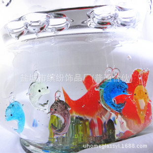 Supply glass crafts glass small jewelry colored glass luminous dolphin fish tank jewelry origin supply factory batch
