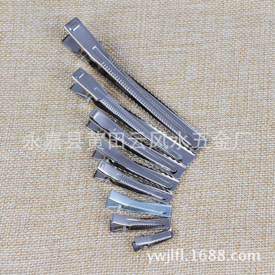 Factory DIY accessories square clip side clip children's fabric bow DIY hair clip duckbill clip metal