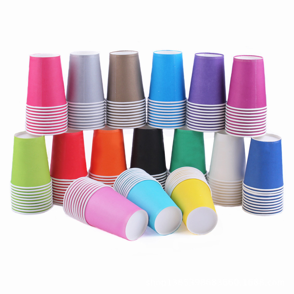 Disposable Colorful Paper Cup Kindergarten Handmade DIY Production Kidsren's Art Area Material Creative Work Logo