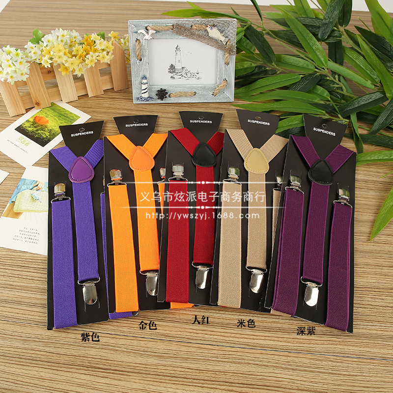 Factory direct spot adult solid color sling men's and women's Universal three clip strap elastic strap clip