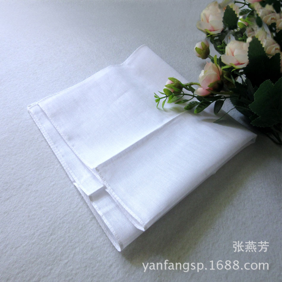 Pure Cotton Tie-Dye Square White Handkerchief 21CM33CM38CM40CM Pure White Square Painting Handmade DIY