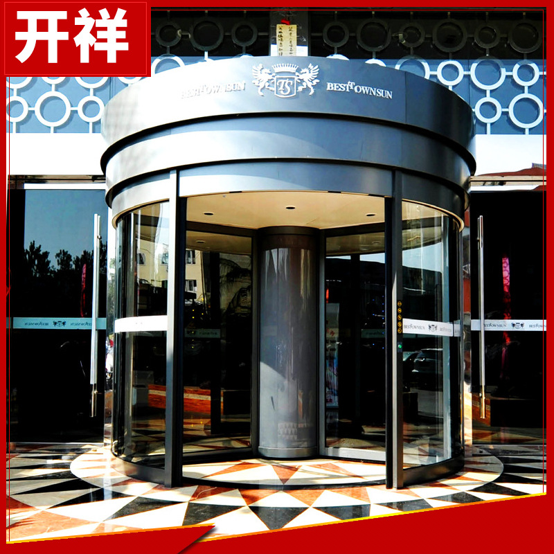 Factory ring column rotating induction door hotel automatic glass three-wing ring column rotating door column rotating door