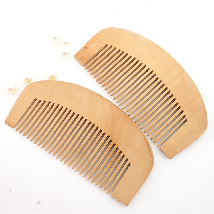 Wooden comb wholesale lettering engraved logo household wooden static-free portable small comb welfare mahogany comb