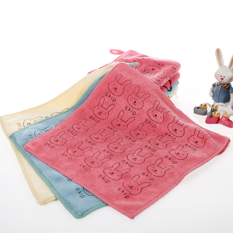 Квадратное полотенце, фабричное, детское, мультяшное, бамбуковое волокно, 25*25 см, с крючком