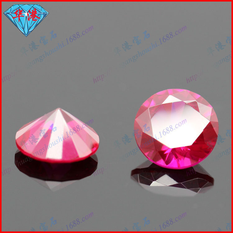 Round 2# 3# 5# 8# 34# red White blue green yellow orange corundum synthetic red sapphire bare stone artificial ring