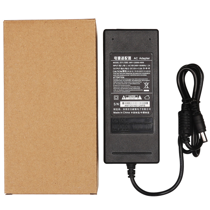 12V5A Power Adapter Ce Fcc Certified Lcd Display Led Monitoring Power Switching Power Adapter