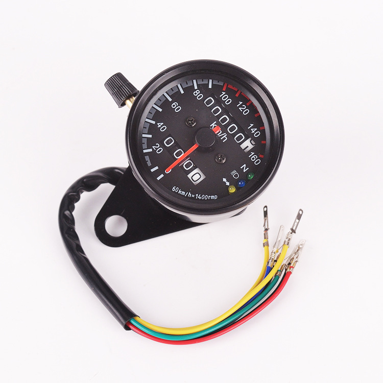 Motorcycle retro modified small meter/LED two-color 70 retro odometer monkey meter with indicator light