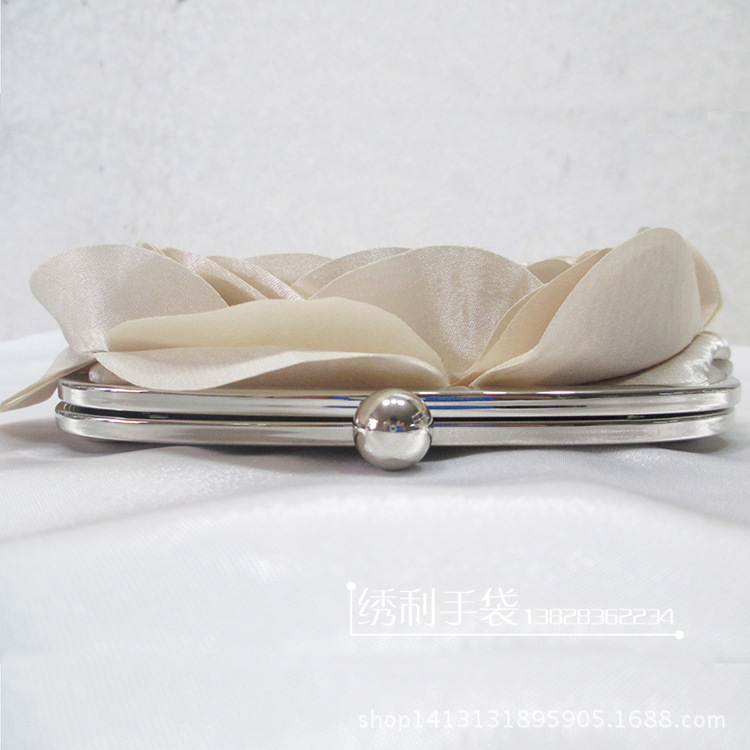 New ladies handbag satin flower hand bag satin bag evening bag bride bridesmaid wedding gift bag wholesale