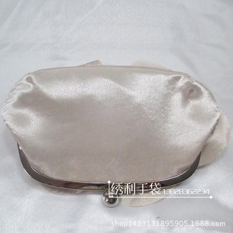 New ladies handbag satin flower hand bag satin bag evening bag bride bridesmaid wedding gift bag wholesale