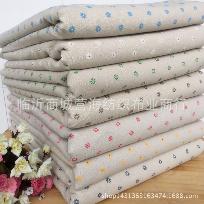 Поставки от производителя льняная ткань хлопок льняная ткань с принтом ромашки для скатерти