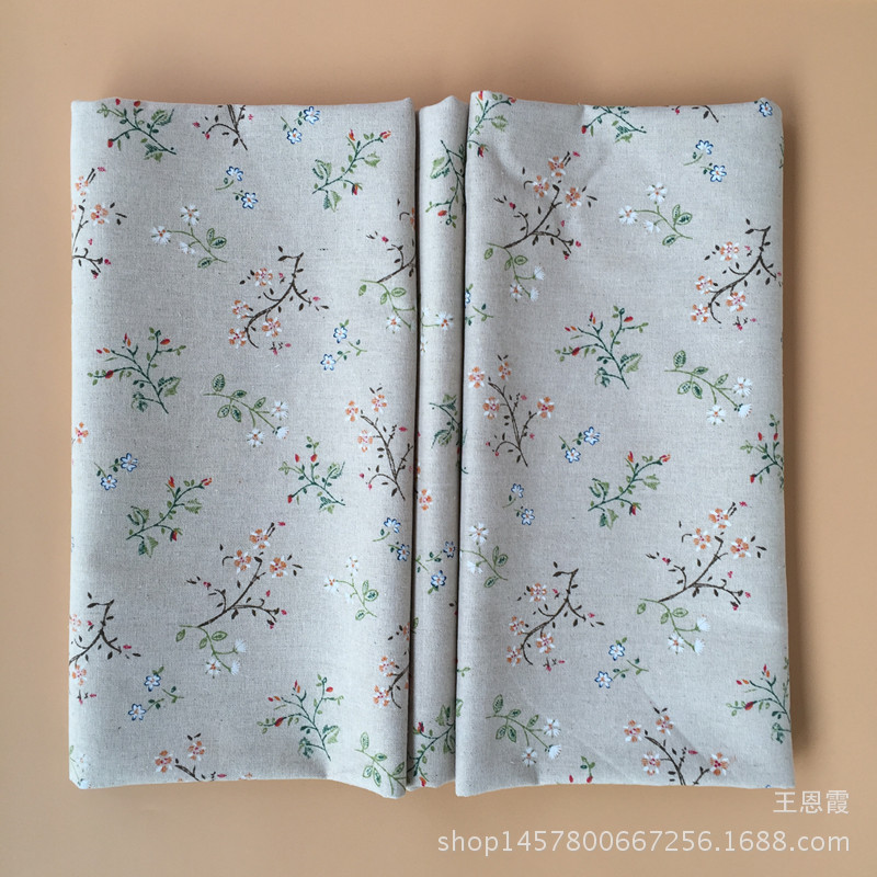 Прямые продажи фабрики печатная хлопково-льняная ткань для рукоделия, подкладка для скатерти гардении