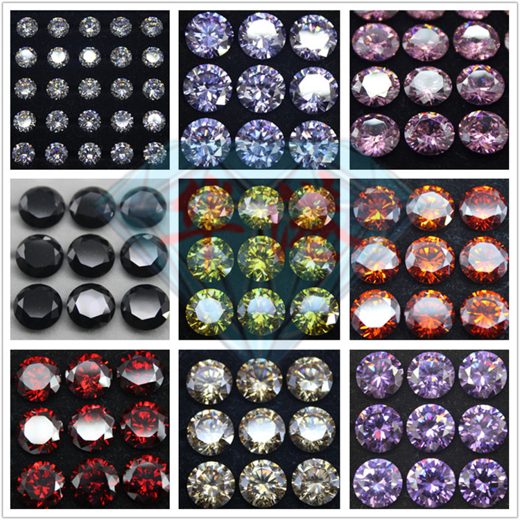 Huagang Gem AAA Small Round White Color Zircon Wholesale Wuzhou Hao Stone Bare Stone Artificial CZ Synthetic Drill