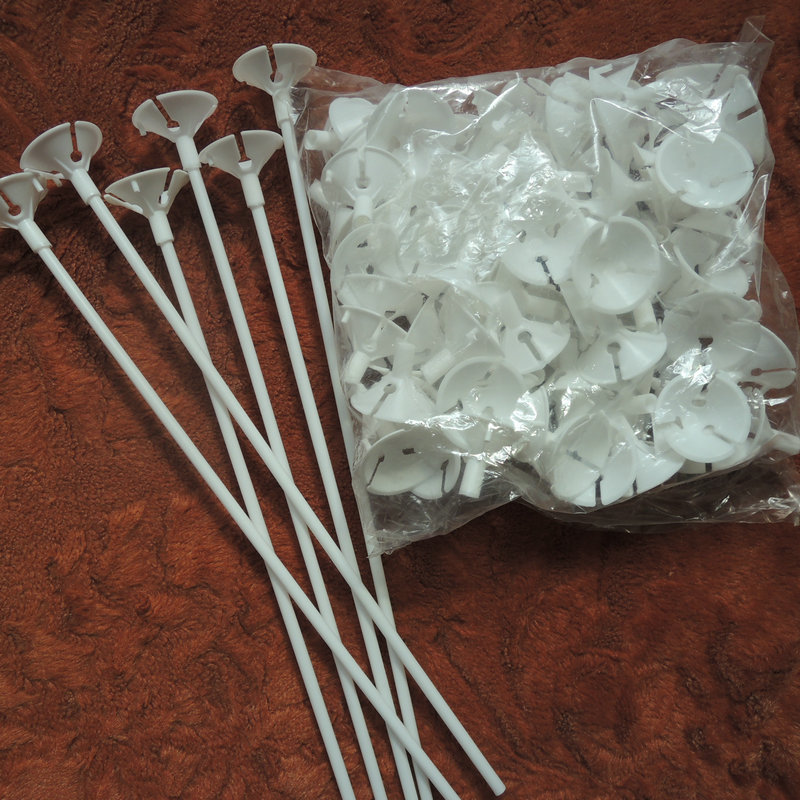 White 32cm balloon holder plastic balloon long bar holder birthday holiday latex balloon holder wholesale