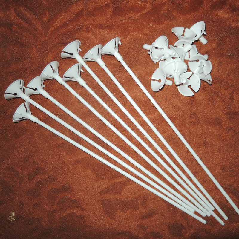 White 32cm balloon holder plastic balloon long bar holder birthday holiday latex balloon holder wholesale