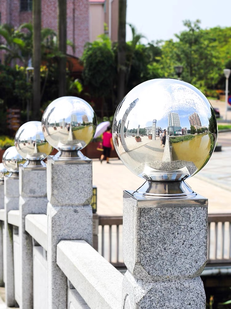 304 Square Tube Integrated Ball Base Stainless Steel Stair Handrail Post Fence Decorative Welded Ball Bracket Cover Guardrail