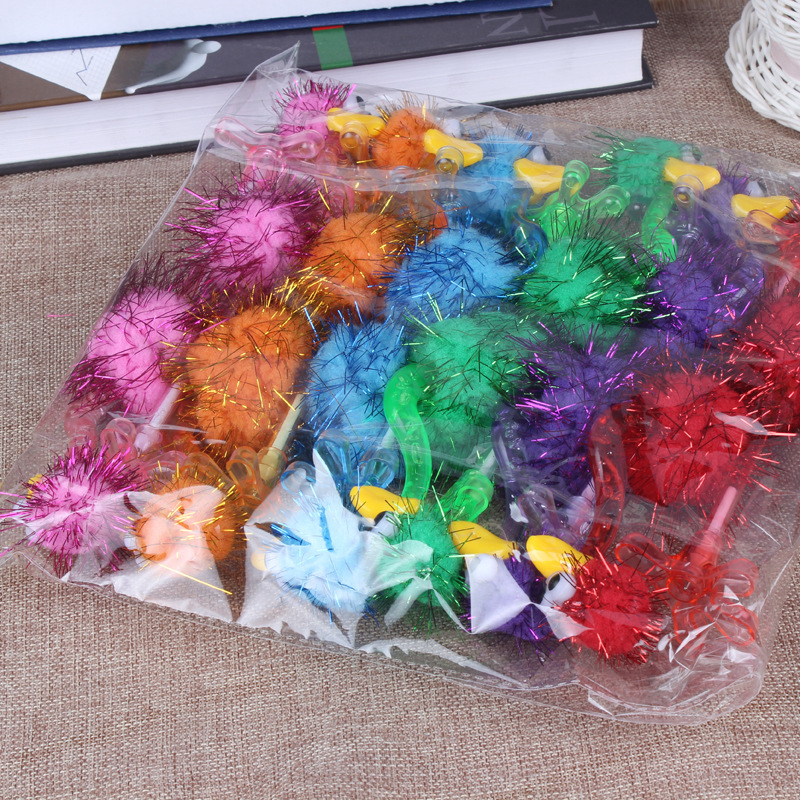 Korean Cartoon Animal Pen Shape Plush Bird Toy Gift Pen Two Yuan Store Supply Ostrich Ballpoint Pen Wholesale