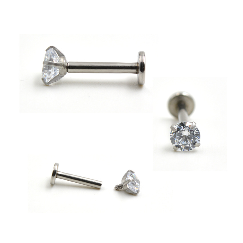 Производитель, 4 мм круглые стержни для губ, цветные стержни, электролизованные серьги из розового золота