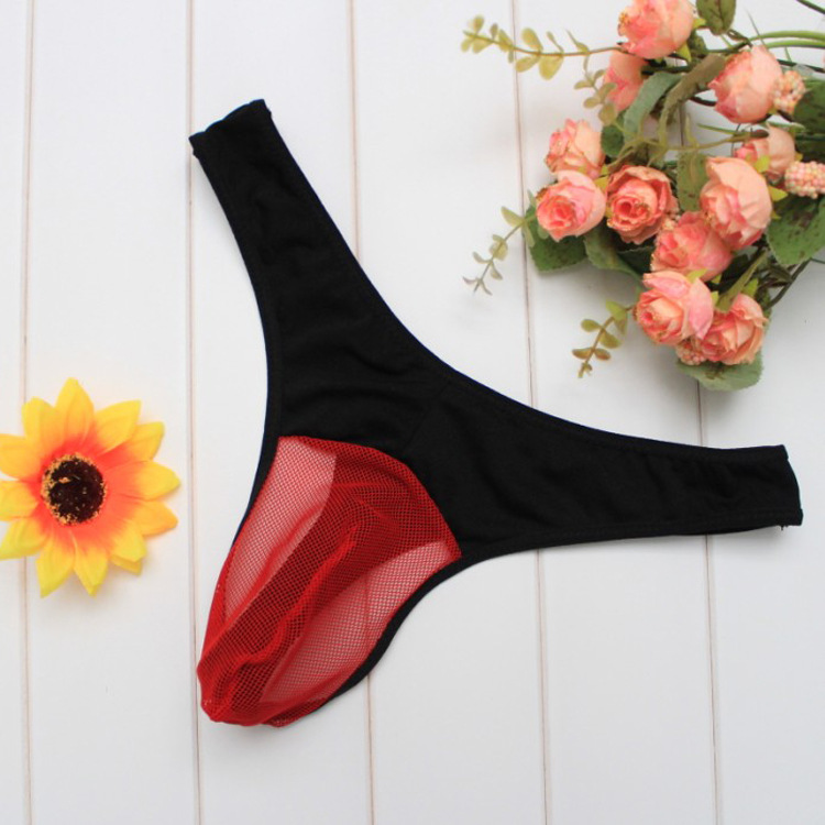 Qiqu Men's Underwear Mesh Transparent Breathable Men's Triangle Sexy 2032