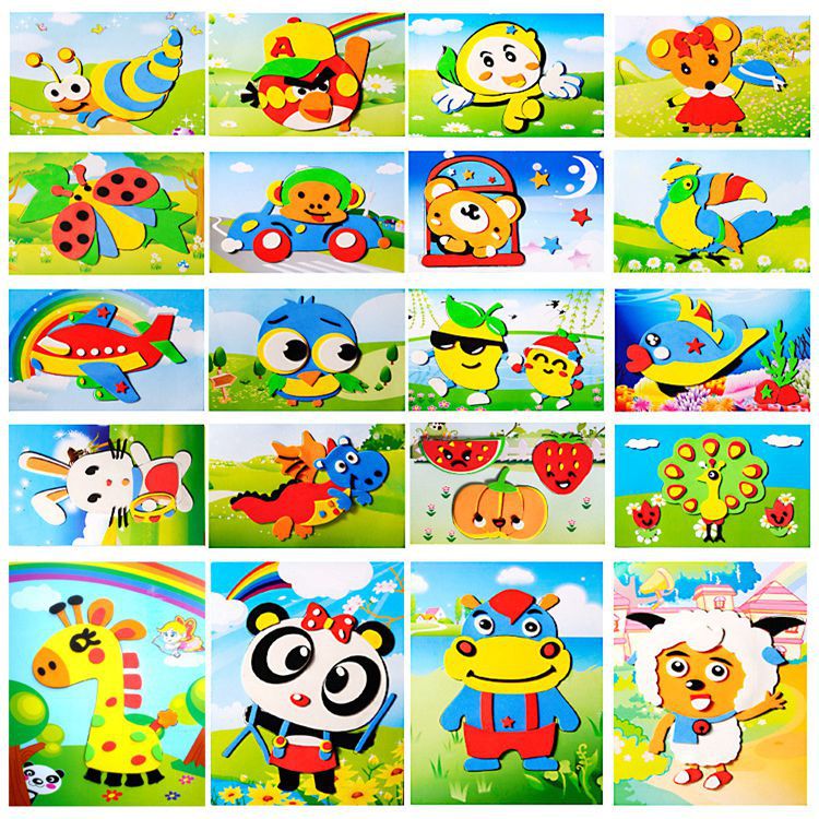 Factory Direct EVA children's handmade three-dimensional stickers material children's stickers support sample printing