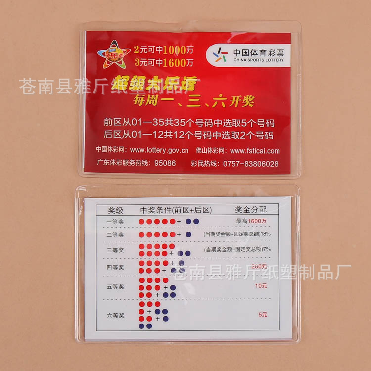 ПВХ сумка для хранения лотерейных билетов ПВХ прозрачный чехол для карт Рекламная пластиковая пленка Чехол для карт Матовое отделение для сертификатов