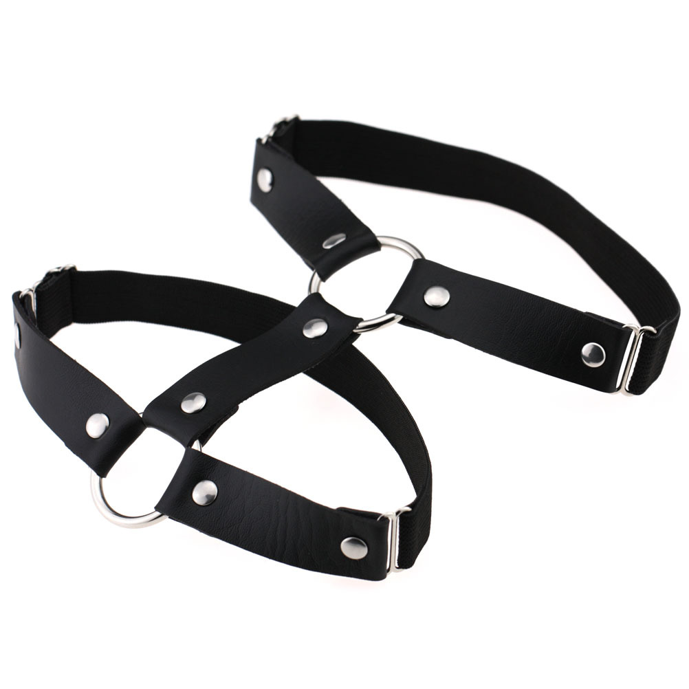 Harajuku Gothic Punk Street Nightclub Sexy Hard Girl Super Love Leather Round Thigh Ring Ankle Double Row Garter Belt