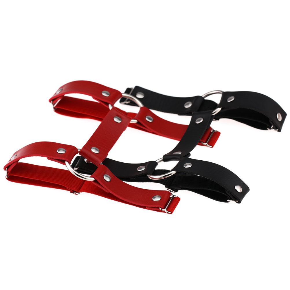 Harajuku Gothic Punk Street Nightclub Sexy Hard Girl Super Love Leather Round Thigh Ring Ankle Double Row Garter Belt